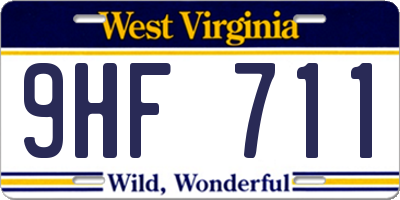 WV license plate 9HF711