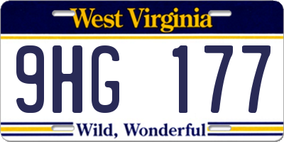 WV license plate 9HG177