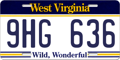 WV license plate 9HG636