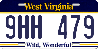 WV license plate 9HH479