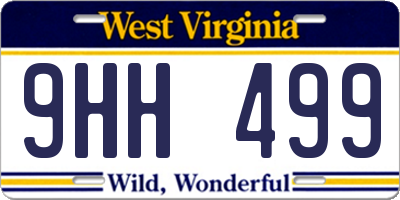 WV license plate 9HH499