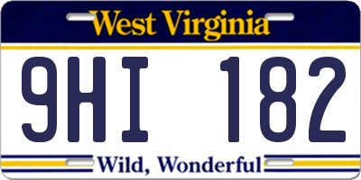 WV license plate 9HI182