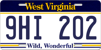 WV license plate 9HI202
