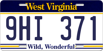 WV license plate 9HI371