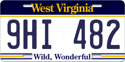 WV license plate 9HI482