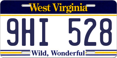 WV license plate 9HI528