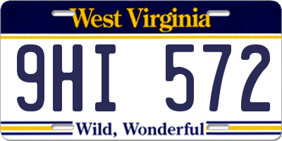 WV license plate 9HI572
