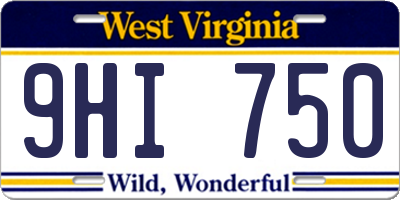 WV license plate 9HI750