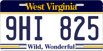WV license plate 9HI825