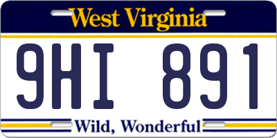 WV license plate 9HI891