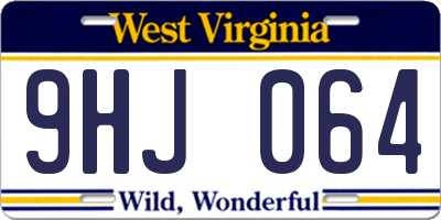 WV license plate 9HJ064