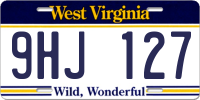 WV license plate 9HJ127