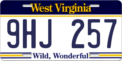WV license plate 9HJ257