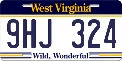 WV license plate 9HJ324