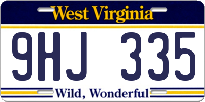 WV license plate 9HJ335