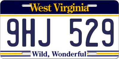 WV license plate 9HJ529