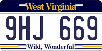 WV license plate 9HJ669
