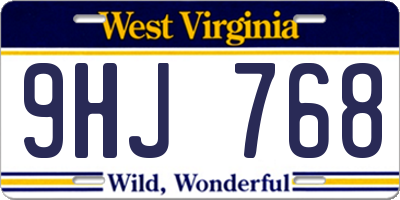 WV license plate 9HJ768