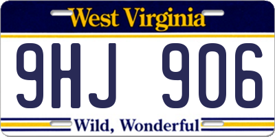 WV license plate 9HJ906
