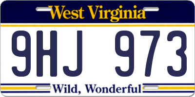 WV license plate 9HJ973