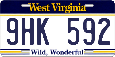 WV license plate 9HK592