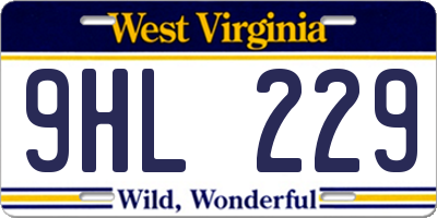 WV license plate 9HL229