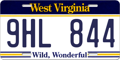 WV license plate 9HL844