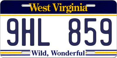 WV license plate 9HL859