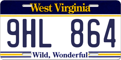 WV license plate 9HL864