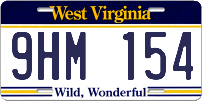 WV license plate 9HM154