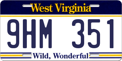 WV license plate 9HM351