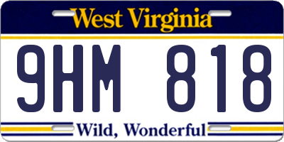WV license plate 9HM818