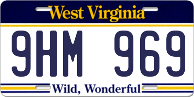 WV license plate 9HM969
