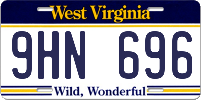WV license plate 9HN696