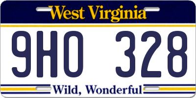 WV license plate 9HO328