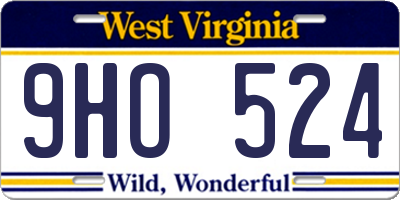 WV license plate 9HO524