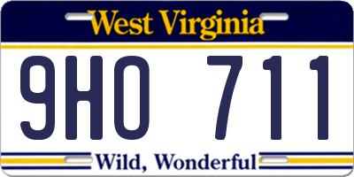 WV license plate 9HO711