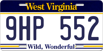WV license plate 9HP552