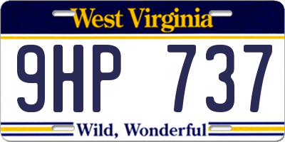 WV license plate 9HP737