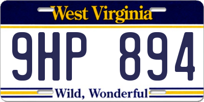 WV license plate 9HP894