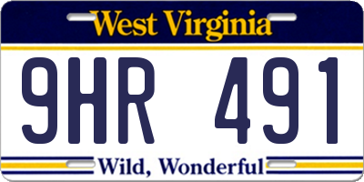 WV license plate 9HR491