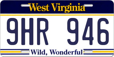 WV license plate 9HR946