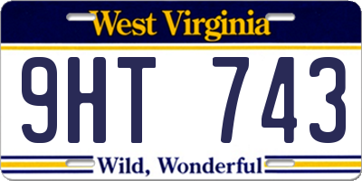 WV license plate 9HT743