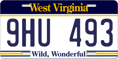 WV license plate 9HU493