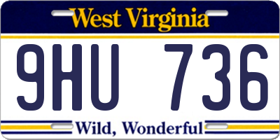 WV license plate 9HU736