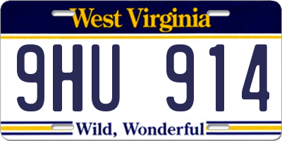 WV license plate 9HU914