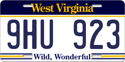 WV license plate 9HU923