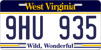 WV license plate 9HU935