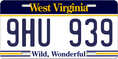 WV license plate 9HU939