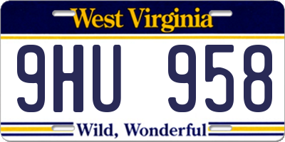 WV license plate 9HU958